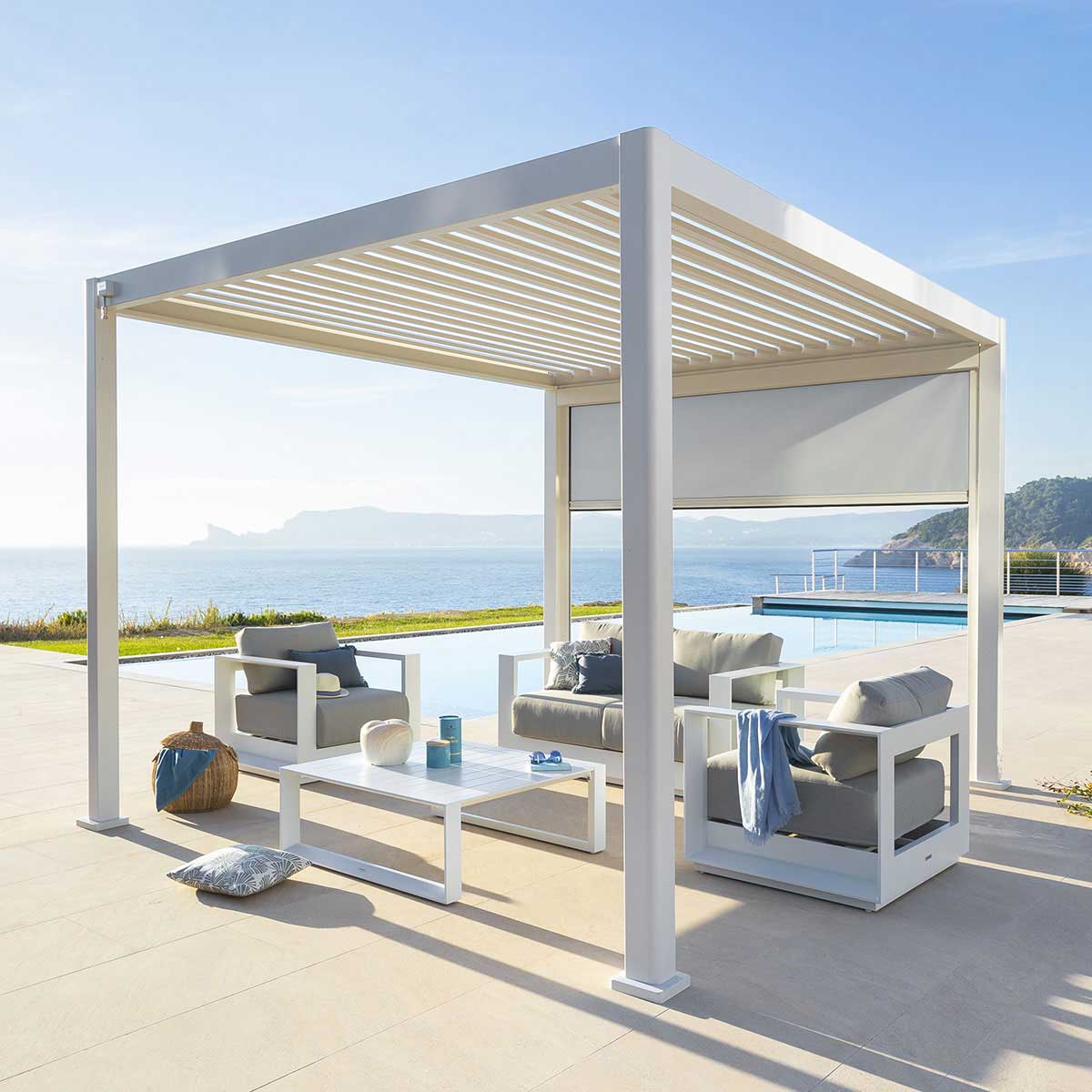 P&eacute;rgola &Eacute;VORA blanca 3,6x3,6m