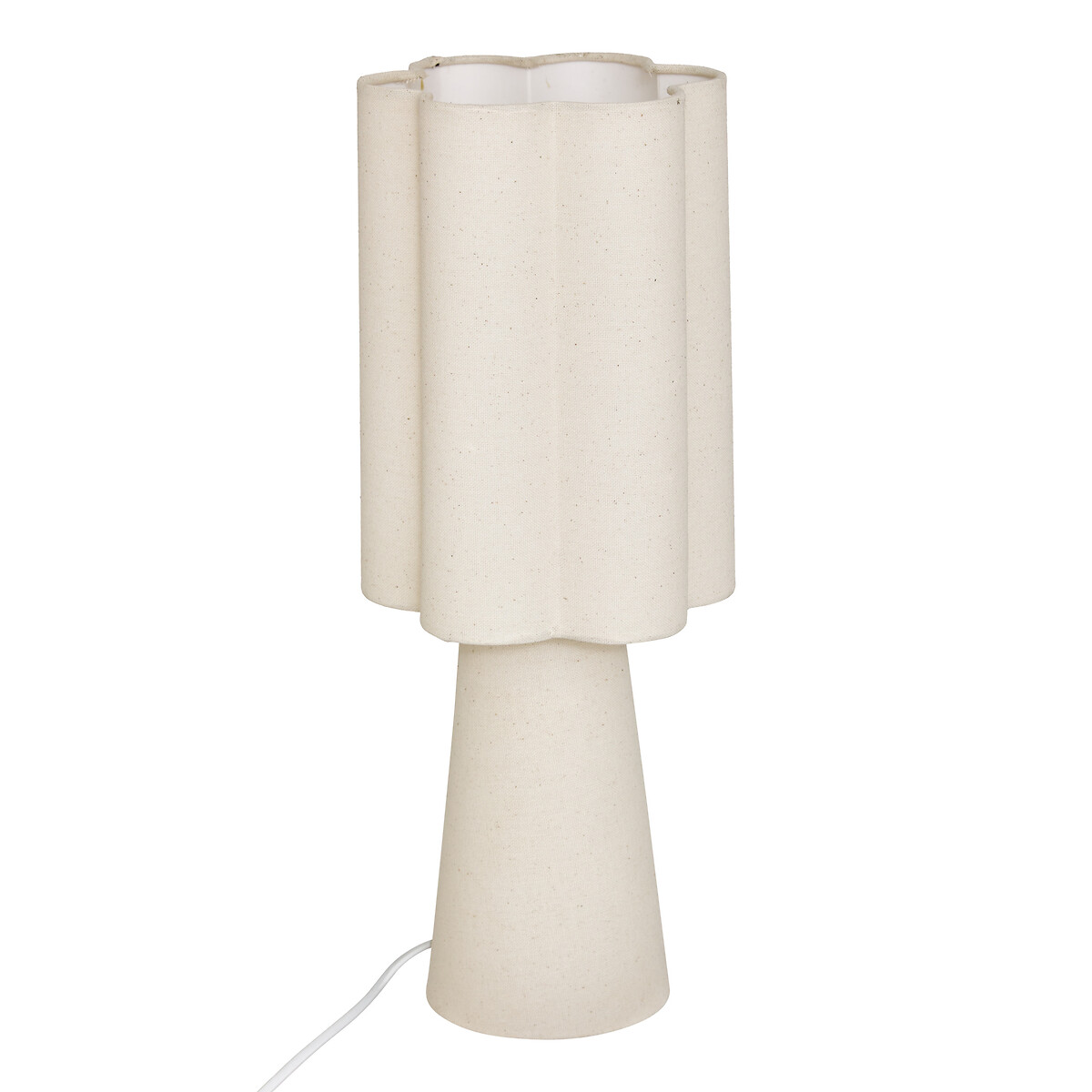 L&aacute;mpara de mesa BLANCA beige de metal