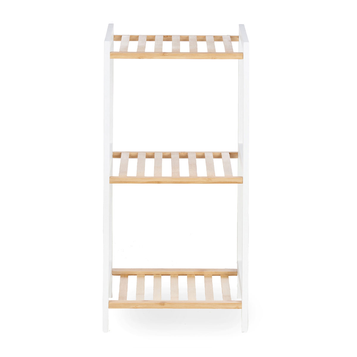 Estante con 3 baldas blanco de bamb&uacute; 70cm