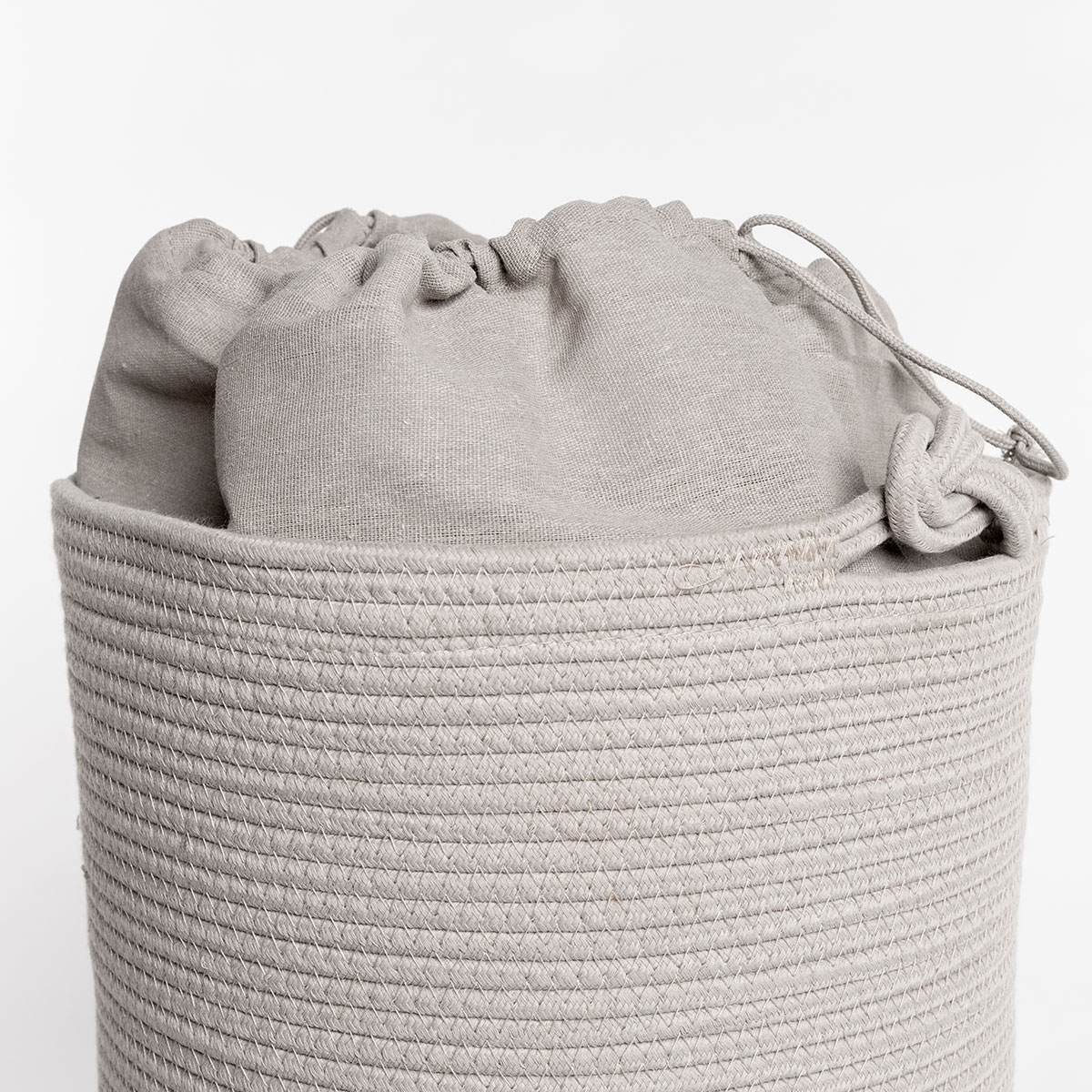 Cesta wc beige de algod&oacute;n 37x50cm