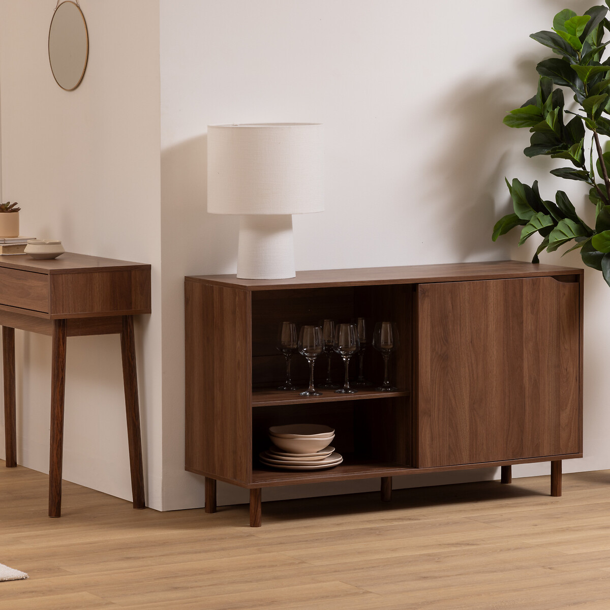 Aparador SLIDY marr&oacute;n de mdf con 2 puertas