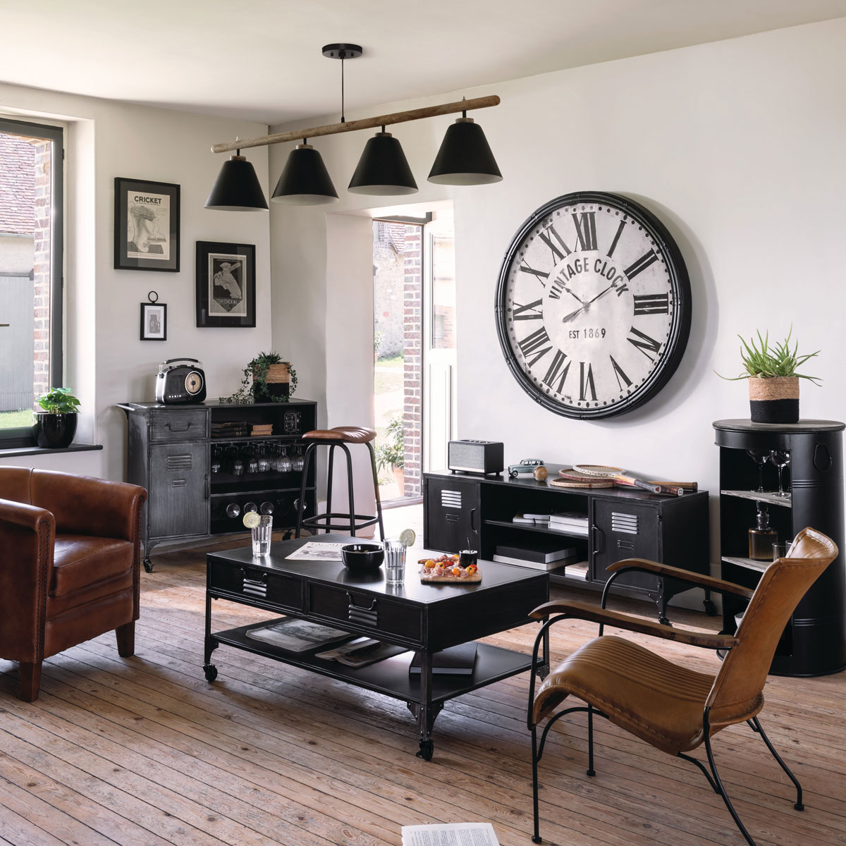 Sillón Hoper De Cuero Marrón 68x76x75Cm