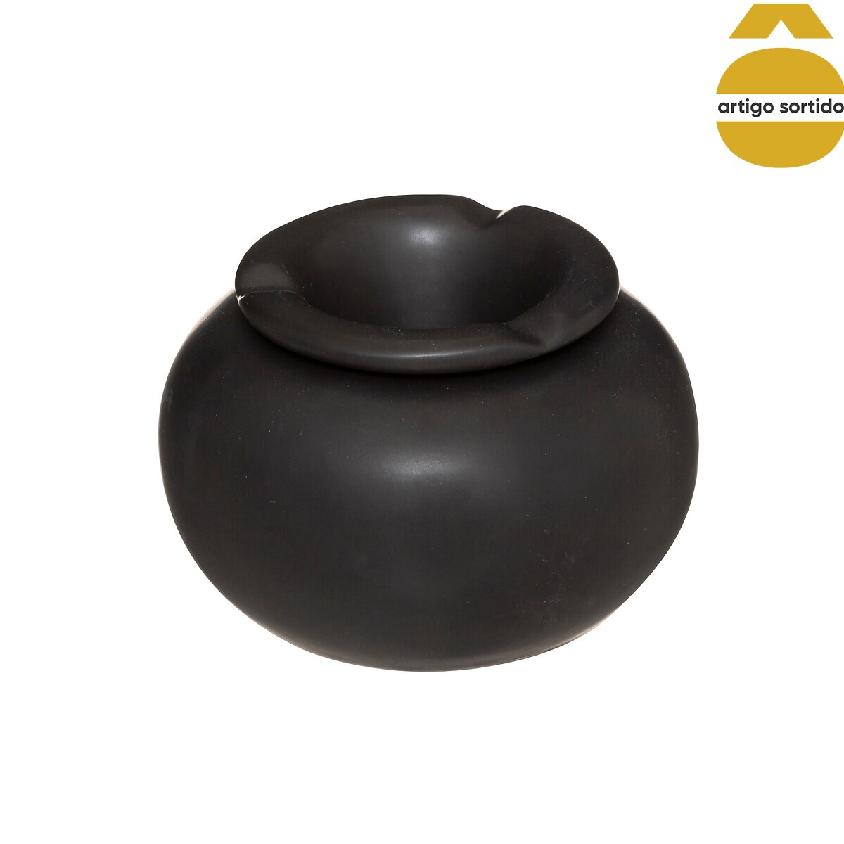 Cenicero Redondo De Cerámica 12.5x8Cm