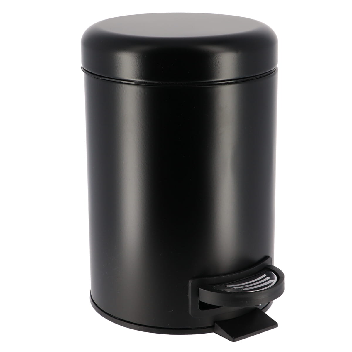 Balde WC Preto Mate Soft Close Em Metal 3l