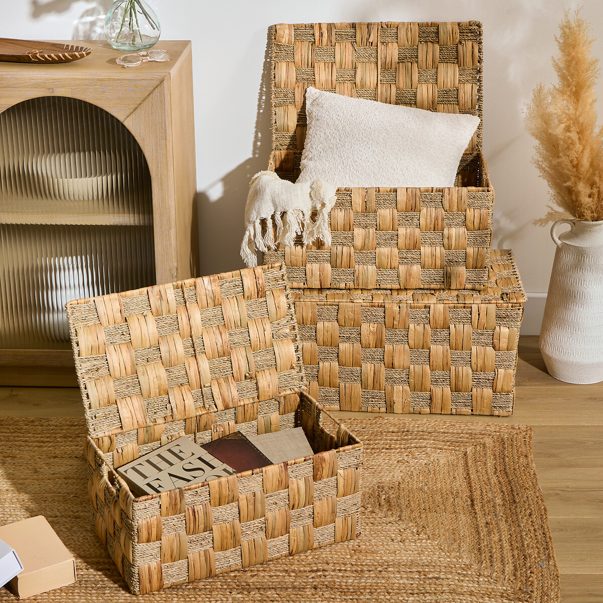 Caja decorativa NADI de mimbre 26x30cm