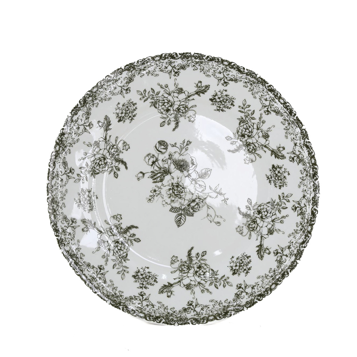 Plato llano FLORA verde 26,5cm