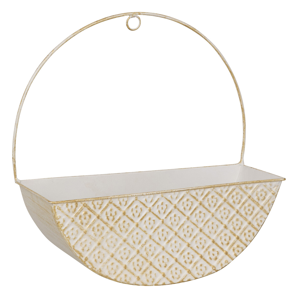 Florero TINO de metal blanco 34cm