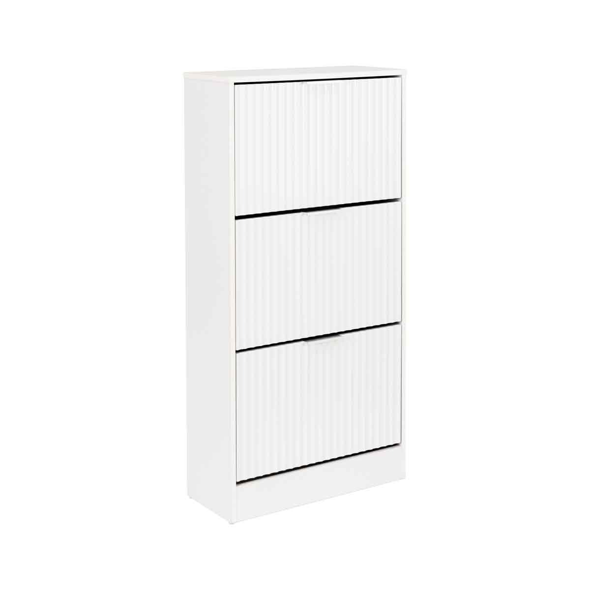 Zapatera Con 3 Cajones Blanca 120x24x60cm