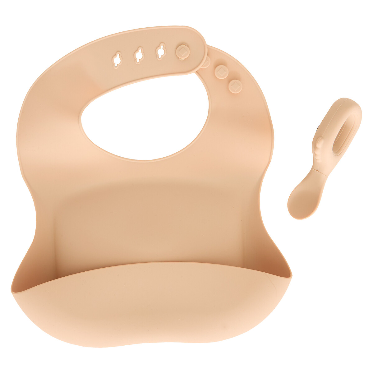Set de babero y cuchara YUM beige