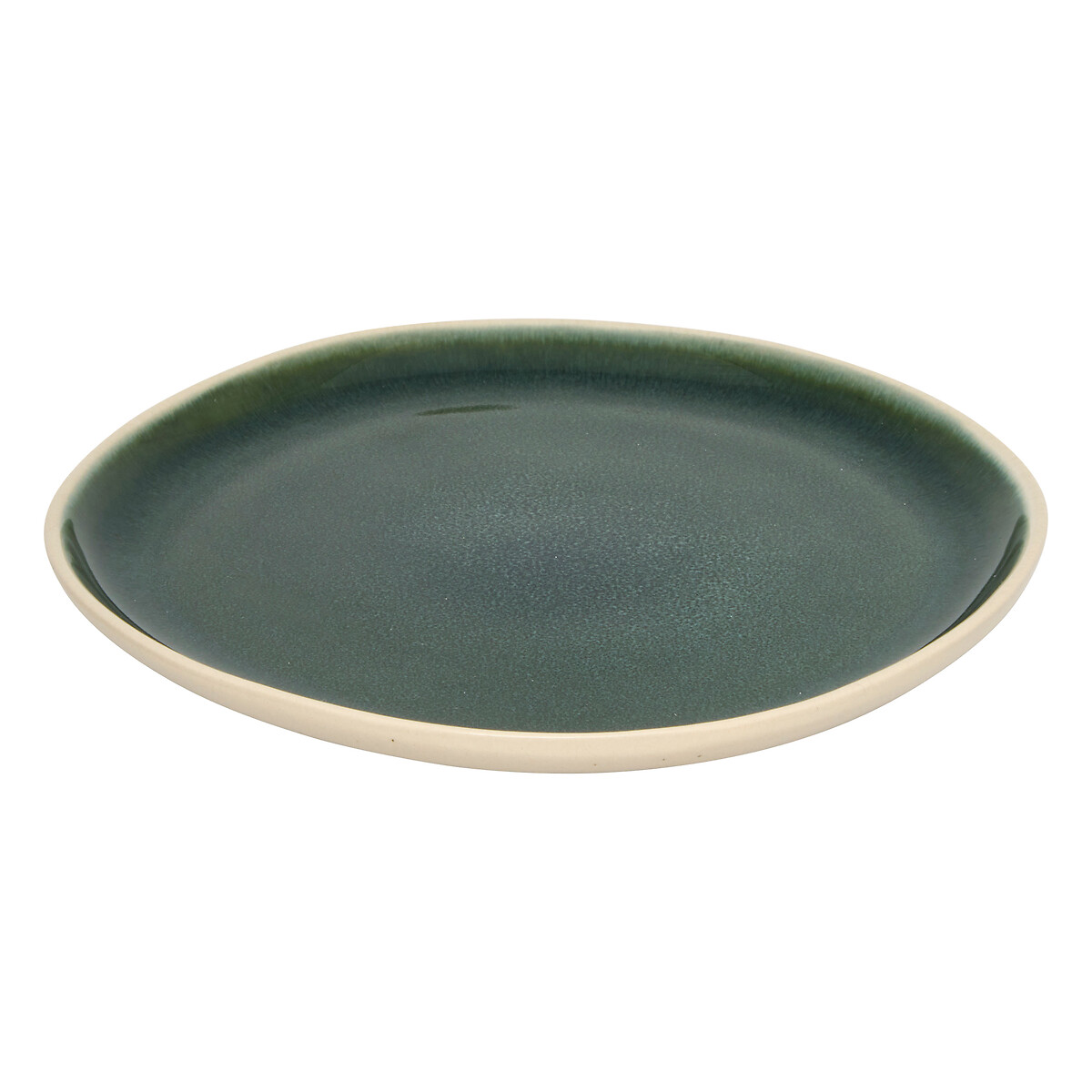 Plato de postre WONJA verde de cer&aacute;mica 21cm
