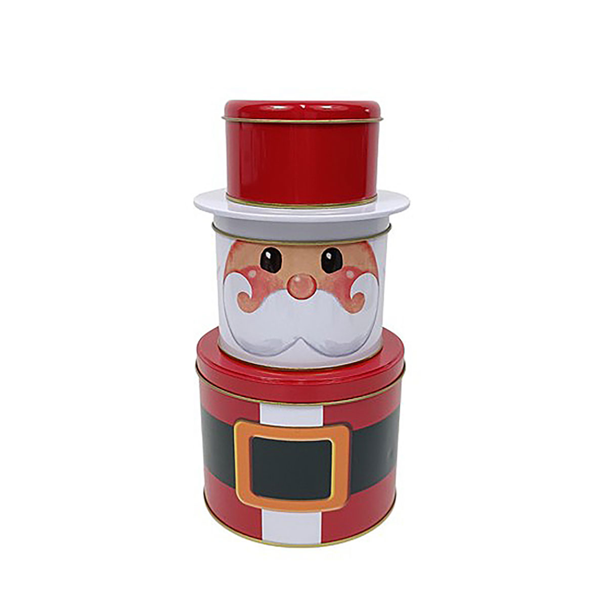 Lata pap&aacute; noel rojo met&aacute;lica 25cm