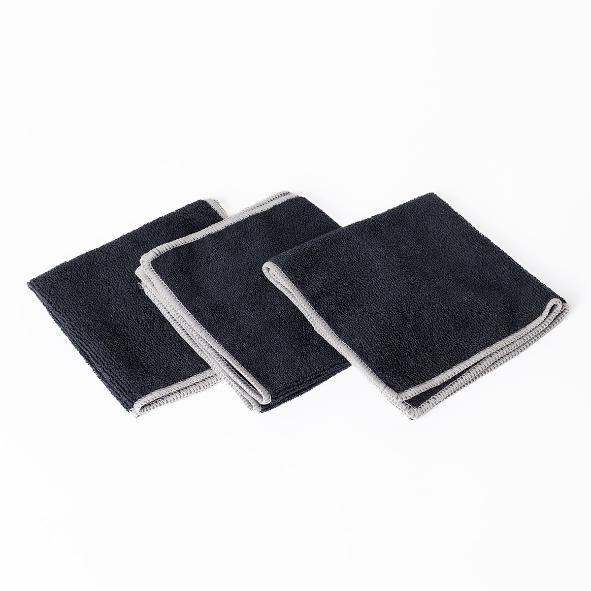 Set 3 bayas microfibra negras 34x34cm