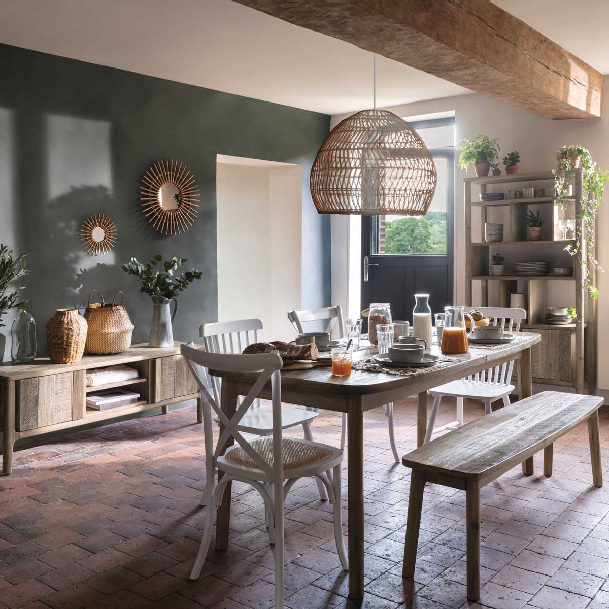 Cesta Seagrass Con Asas Natural 40x40Cm