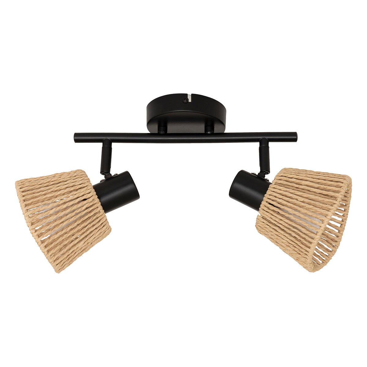 L&aacute;mpara de techo MYHA beige cuerda con 2 bombillas