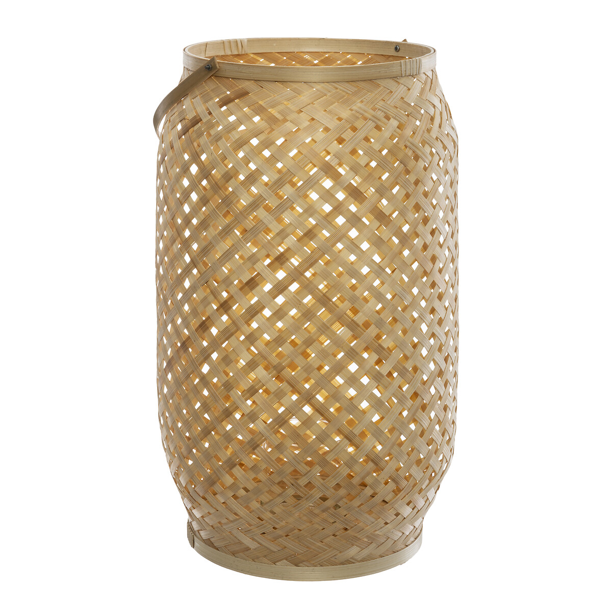 Lanterna Natural Cross Em Bambu 52cm