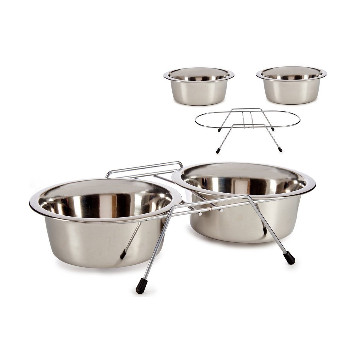 Juego 2 Comederos De Acero Inoxidable