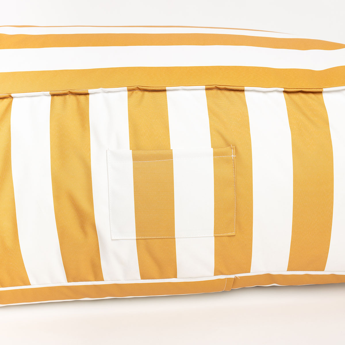 Puf sofa impermeable rayas blancas y amarillas