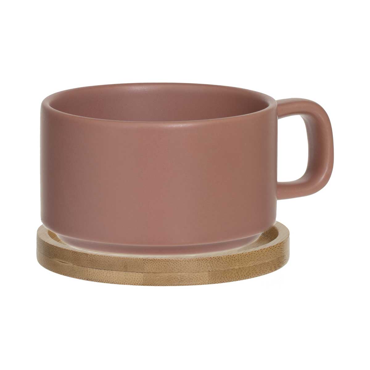 Bule com Ch&aacute;vena Terracota