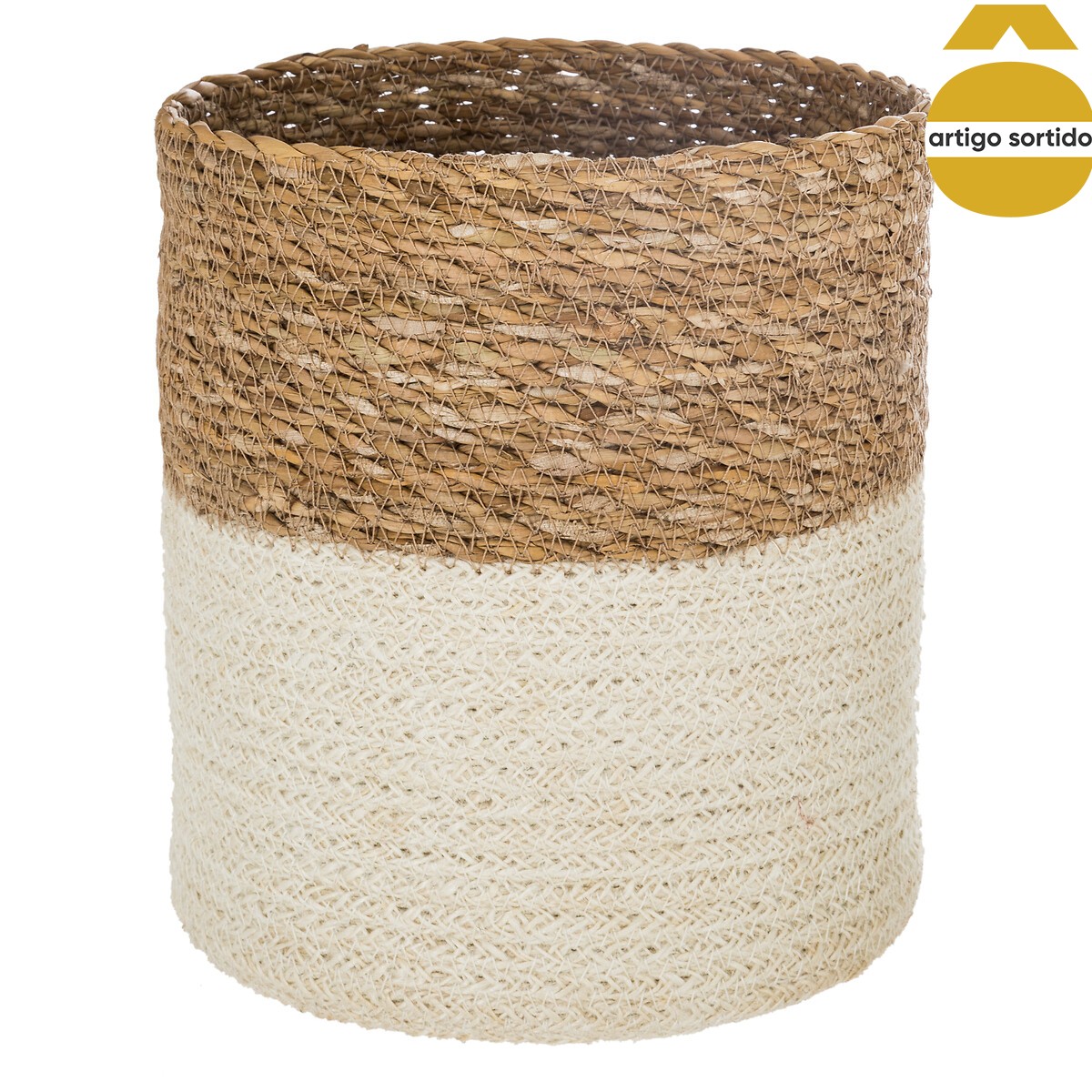 Cesto Seagrass Blanco Natural 21x21