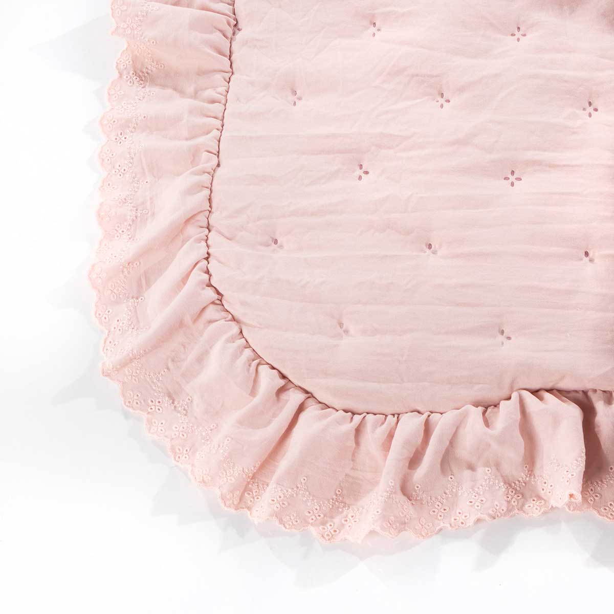 Edredón AMALFI rosa con encaje 250x260cm