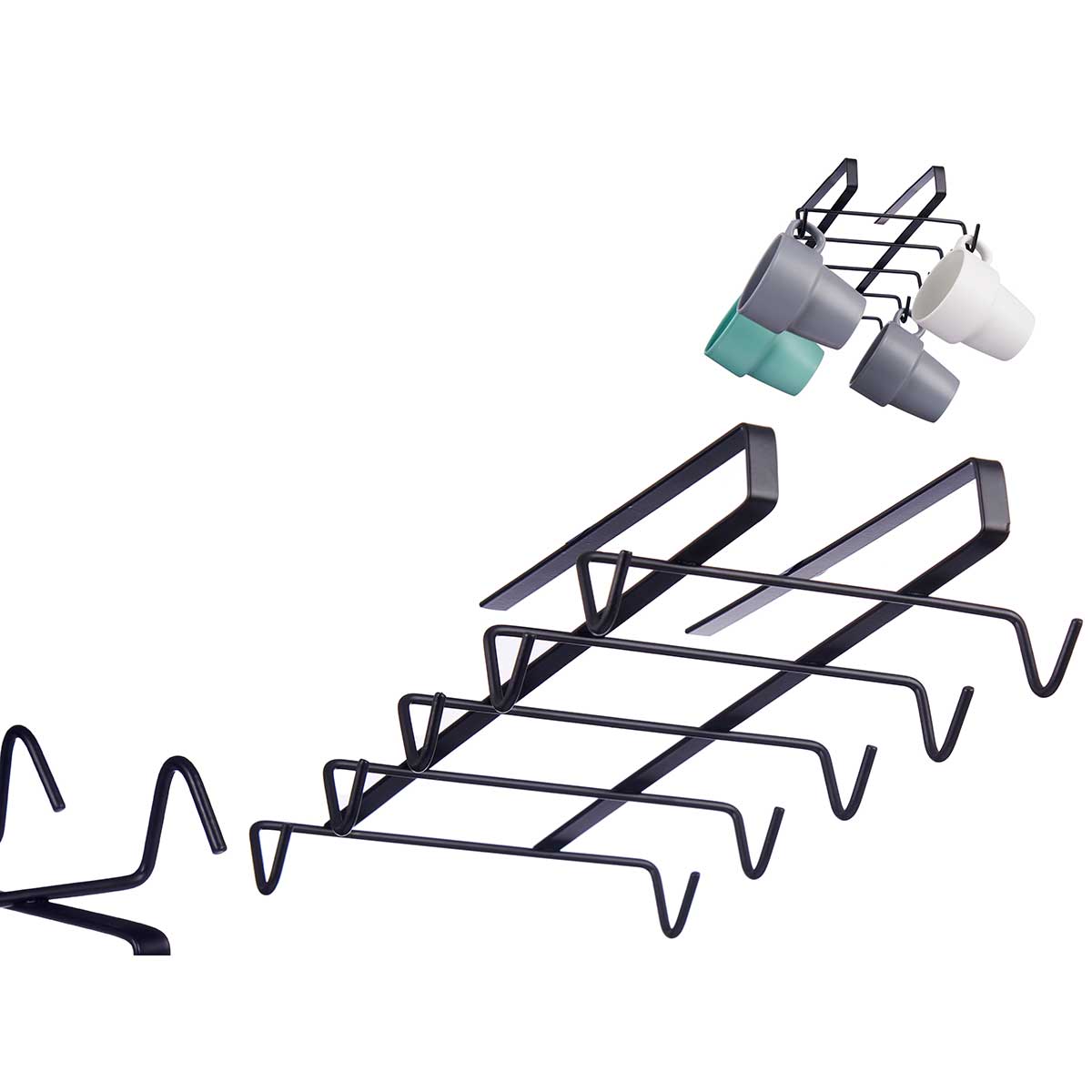 Suporte Preto Em Metal Para Canecas