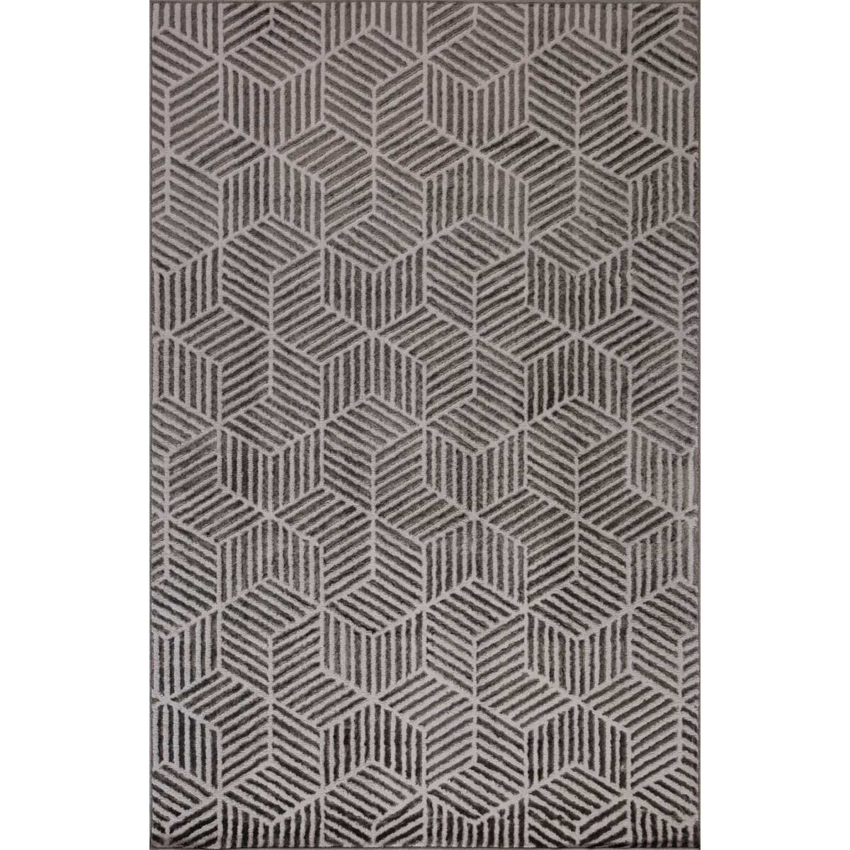Tapete Zaha Geom&eacute;trico Cinza Antracite 200x285cm