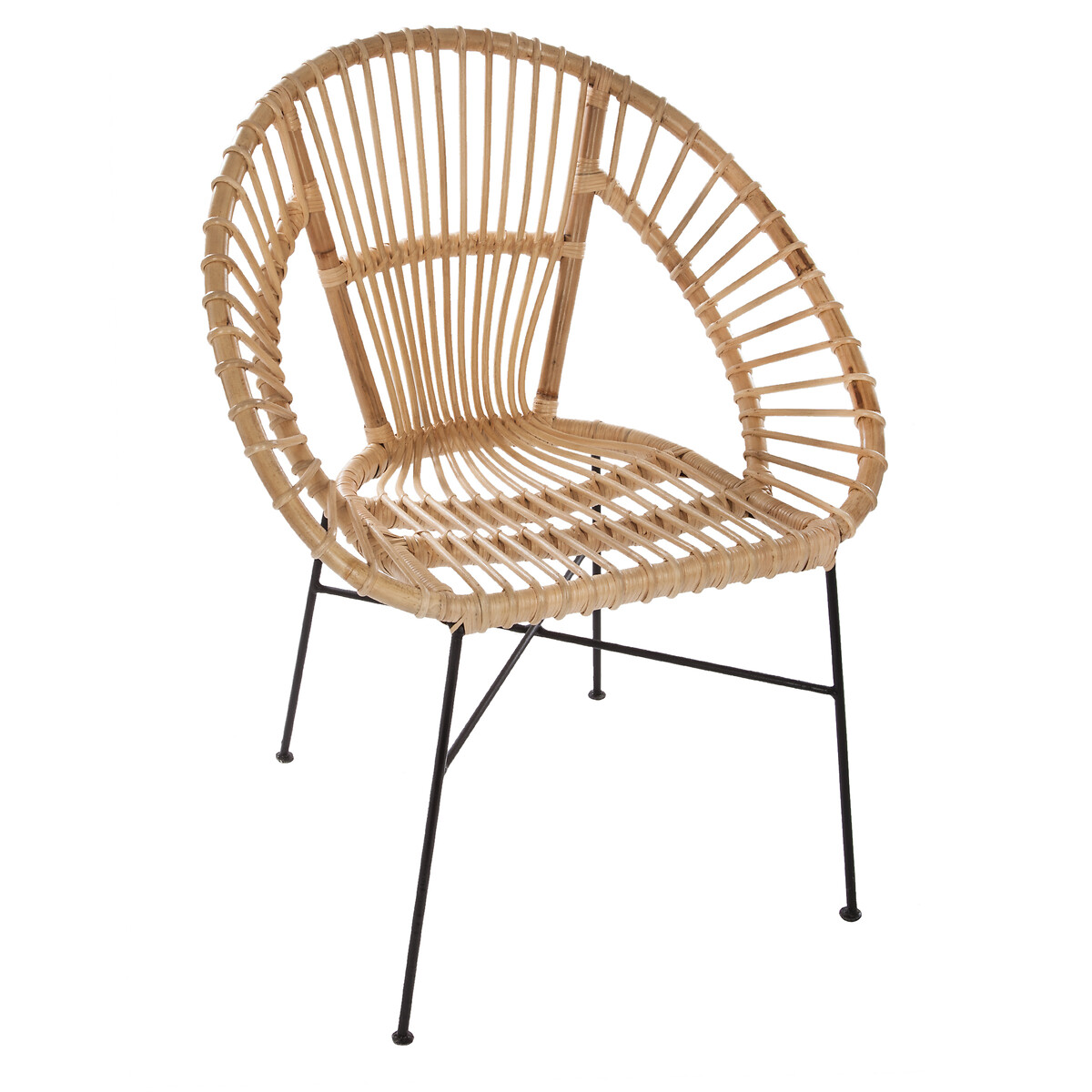 Cadeira Keko Natural Em Rattan E Metal