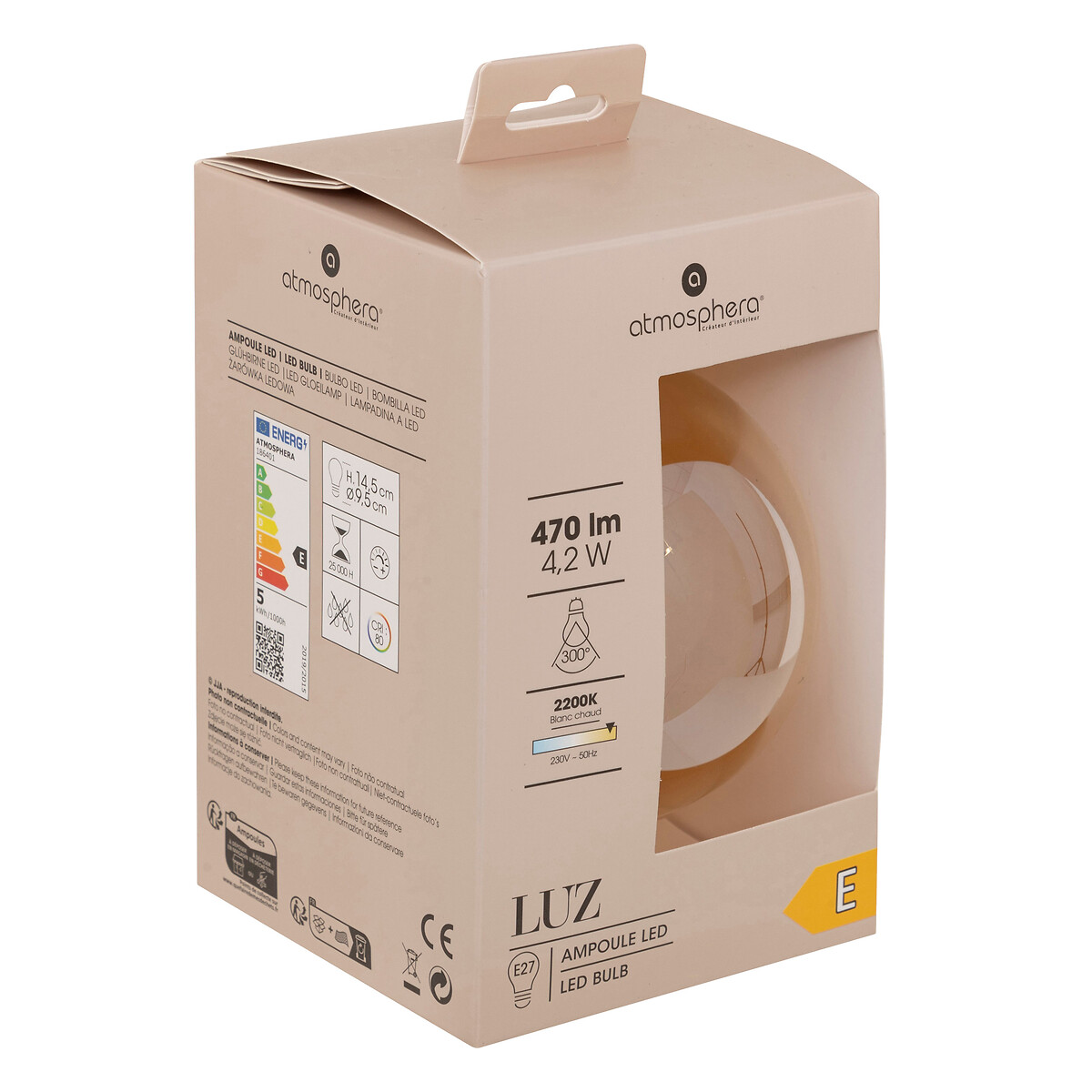 Bombilla Vintage Led &Aacute;mbar G95 2W E27