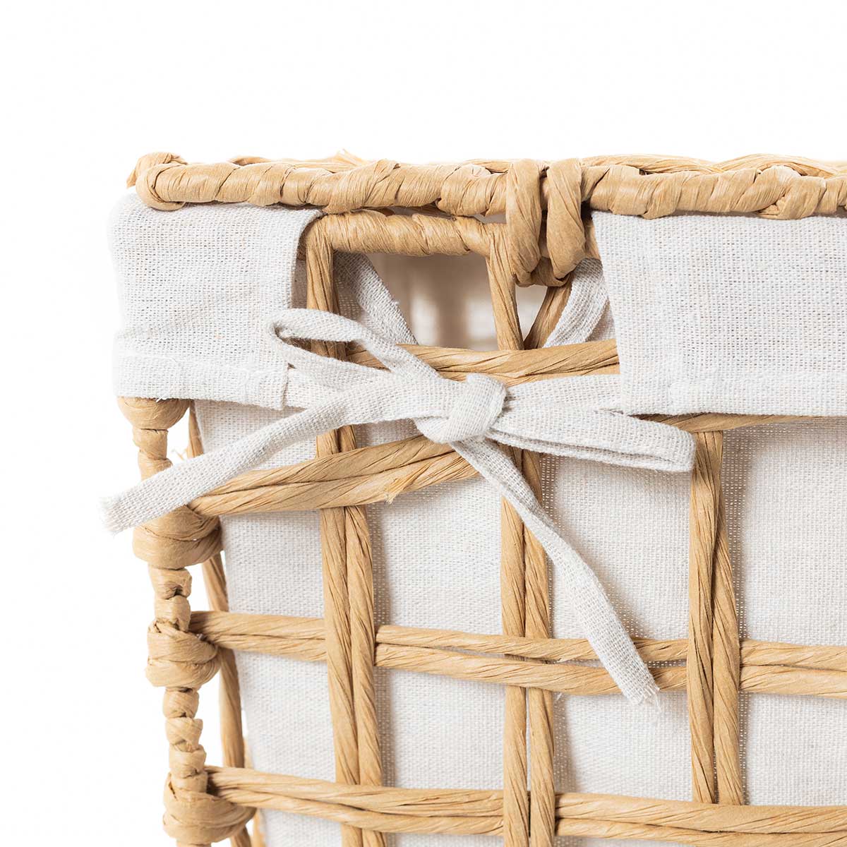 Cesta de ba&ntilde;o natural y lino 48cm