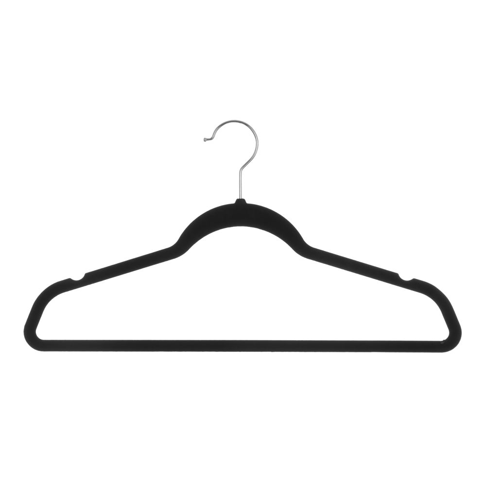 Conjunto de 8 Cabides Pretos Antiderrapante