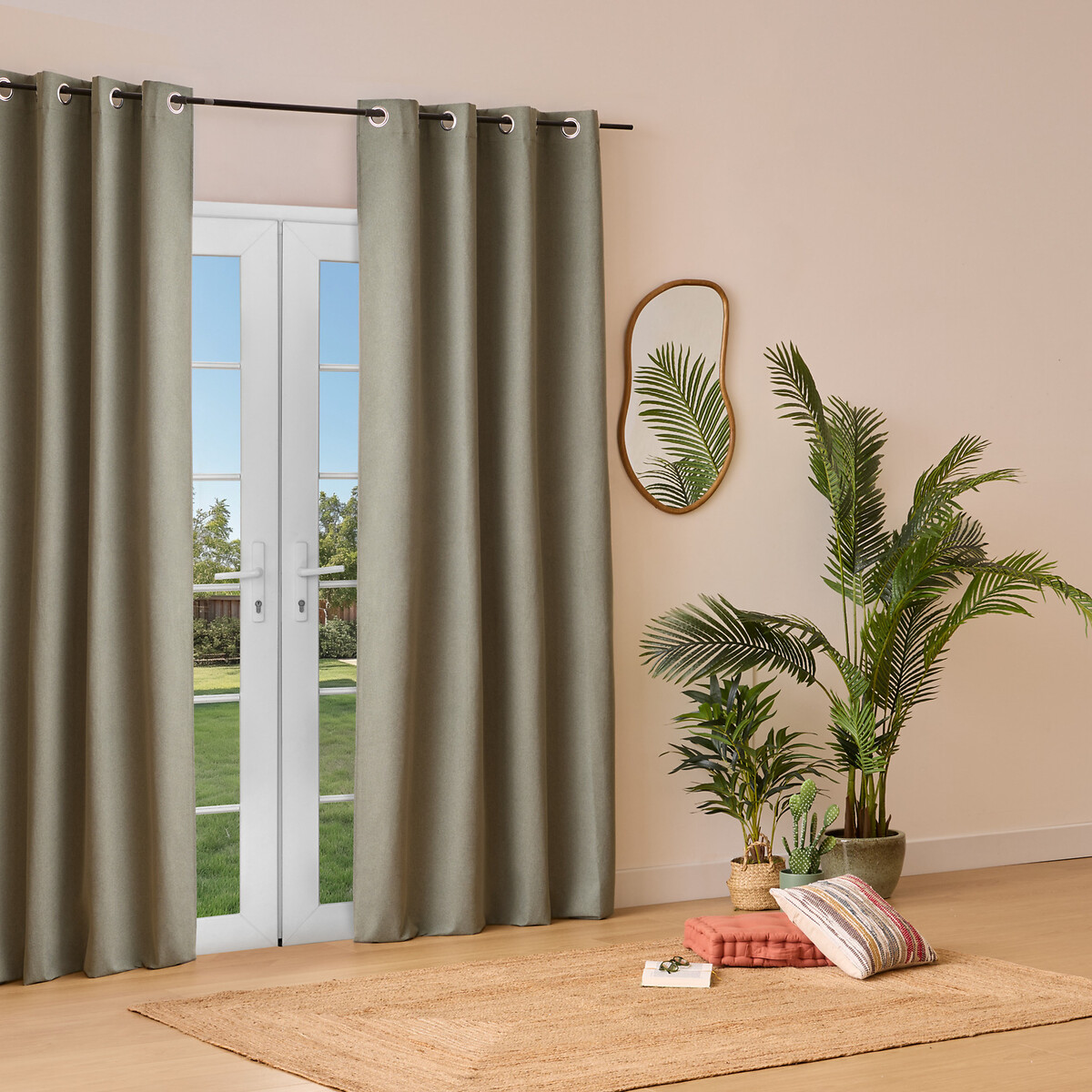 Cortina KYS aislante verde caqui 140x260cm