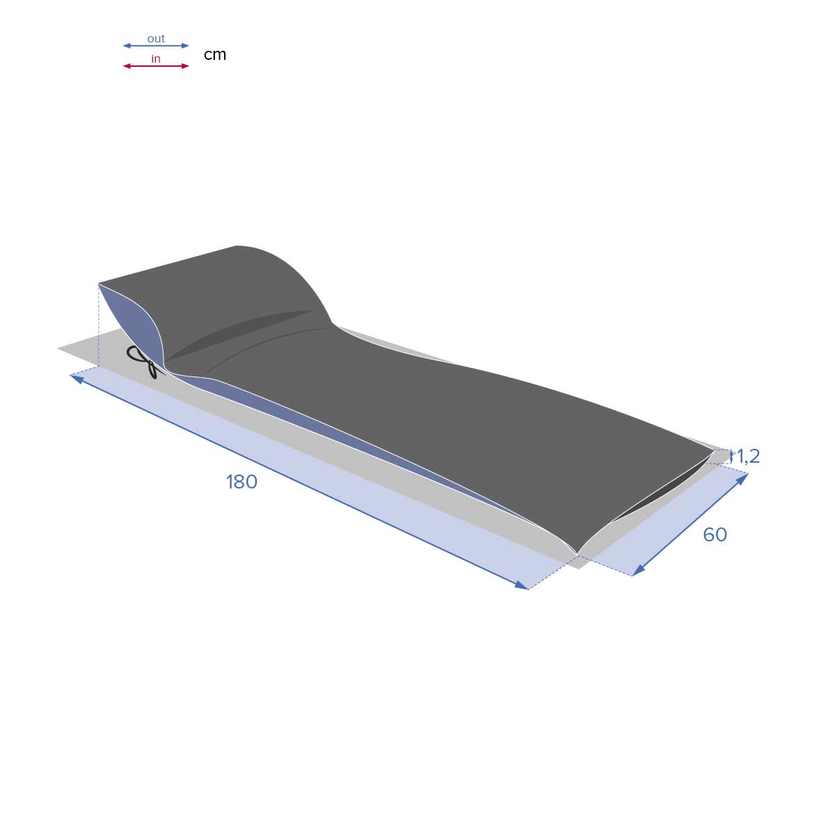 Cojín para tumbona impermeable gris