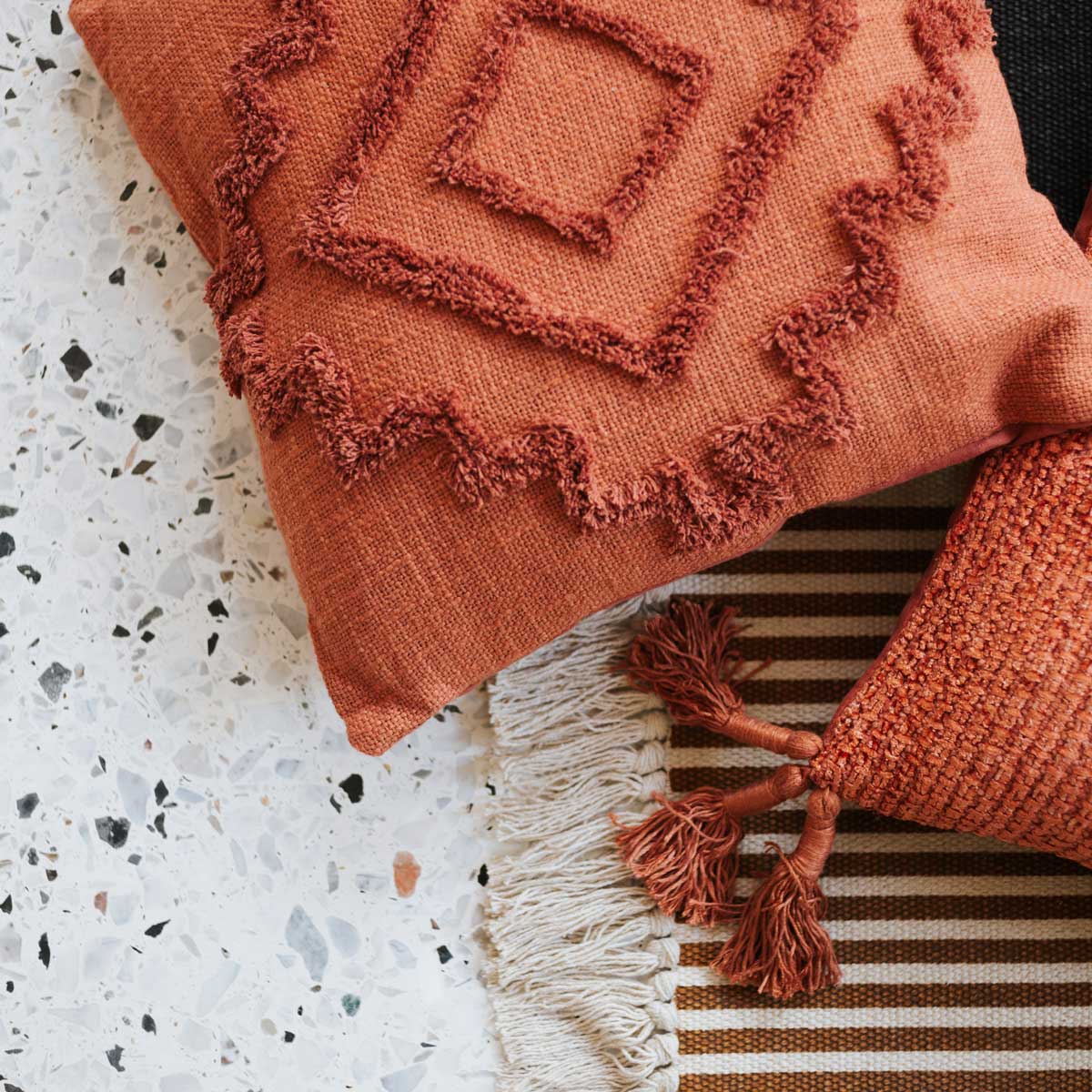 Cojín Inca Terracota 40x40Cm