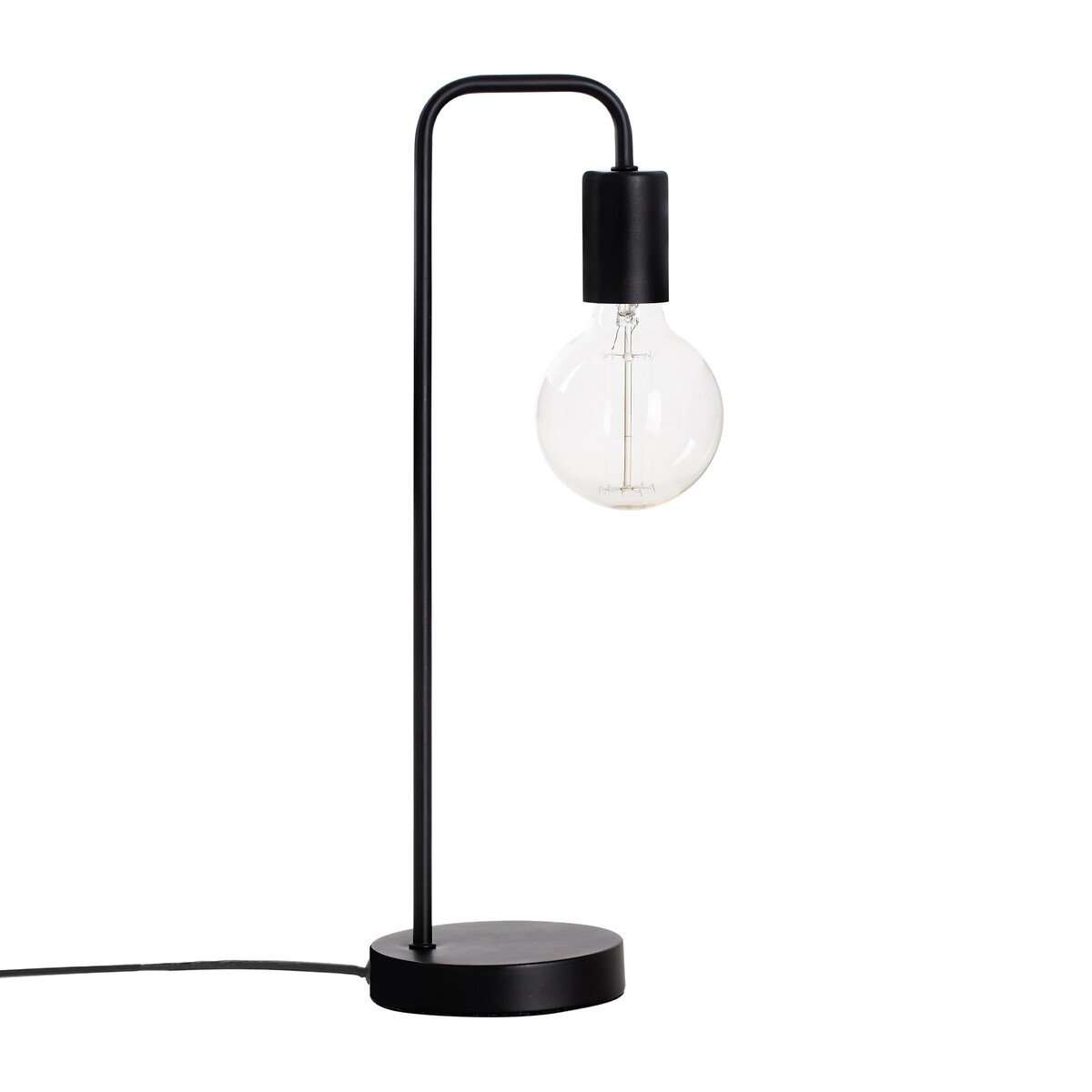 L&aacute;mpara De Mesa Keli Negra De Metal 45Cm