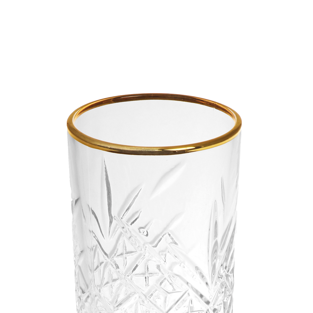 Vaso Alto Timeless Borde Dorado 450Cc