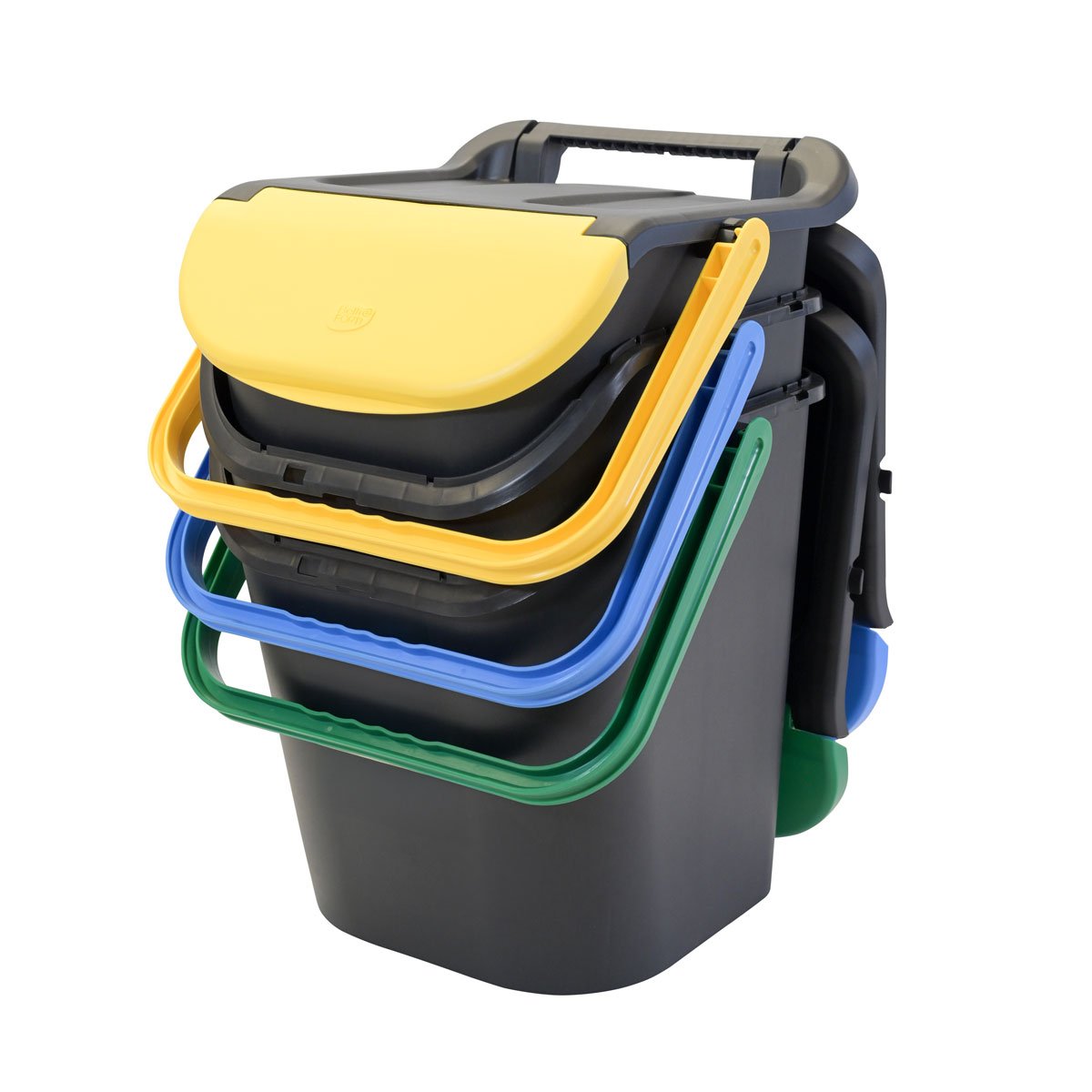 Juego de 3 cubos de reciclaje con asa de seguridad