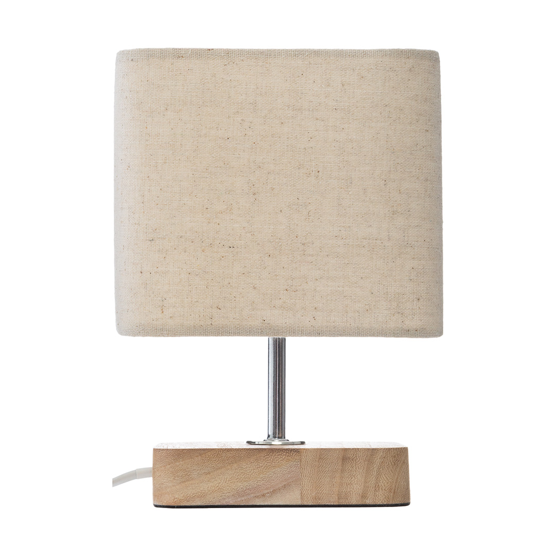 L&aacute;mpara de mesa TOXEY marfil de madera de pino