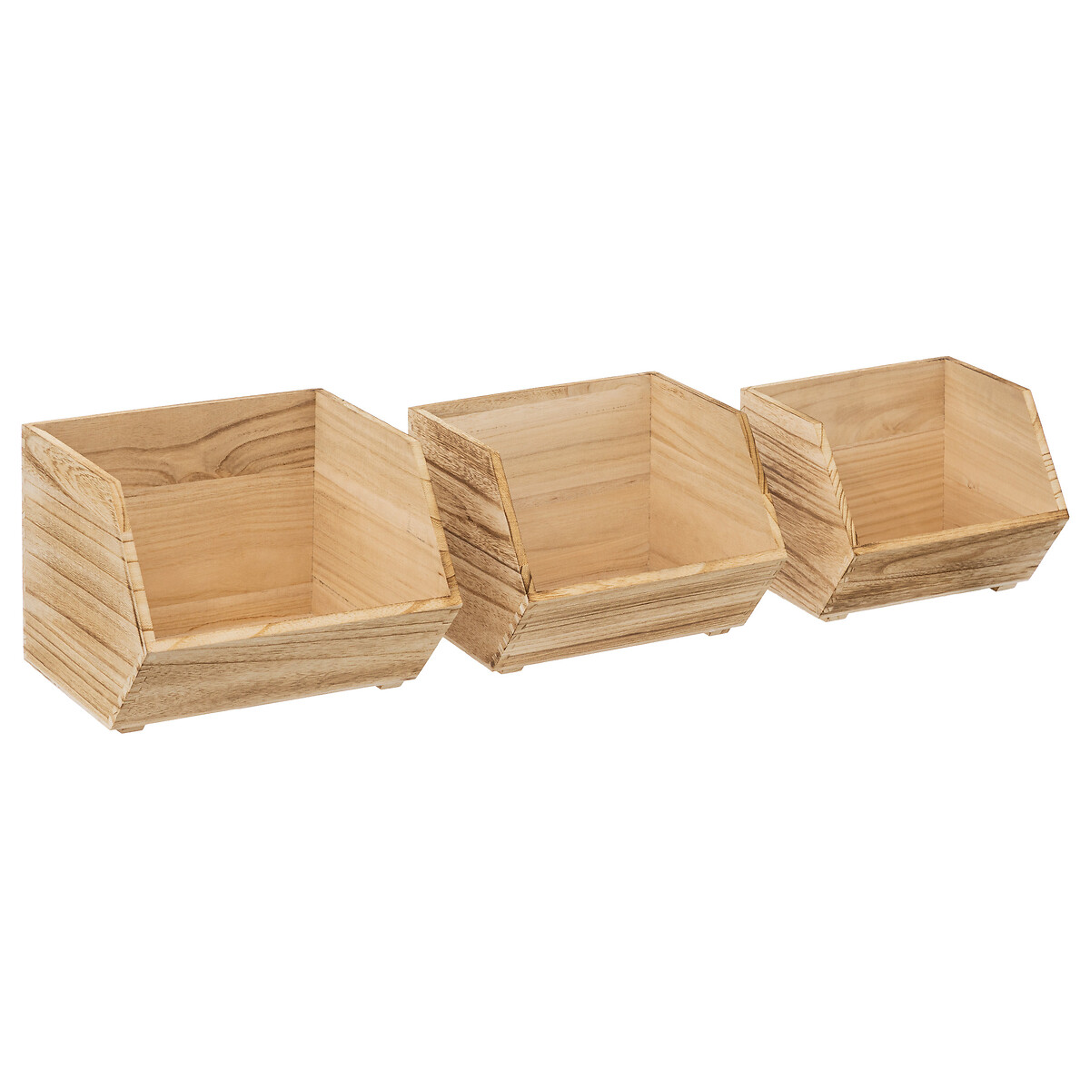 Conjunto de 3 cajas de organizaci&oacute;n de madera