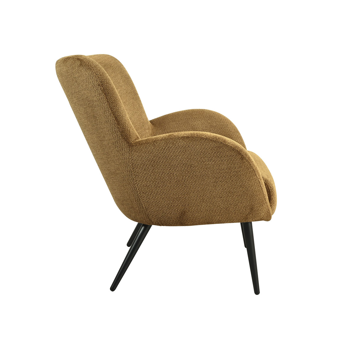 Butaca BIRKA de tela ocre