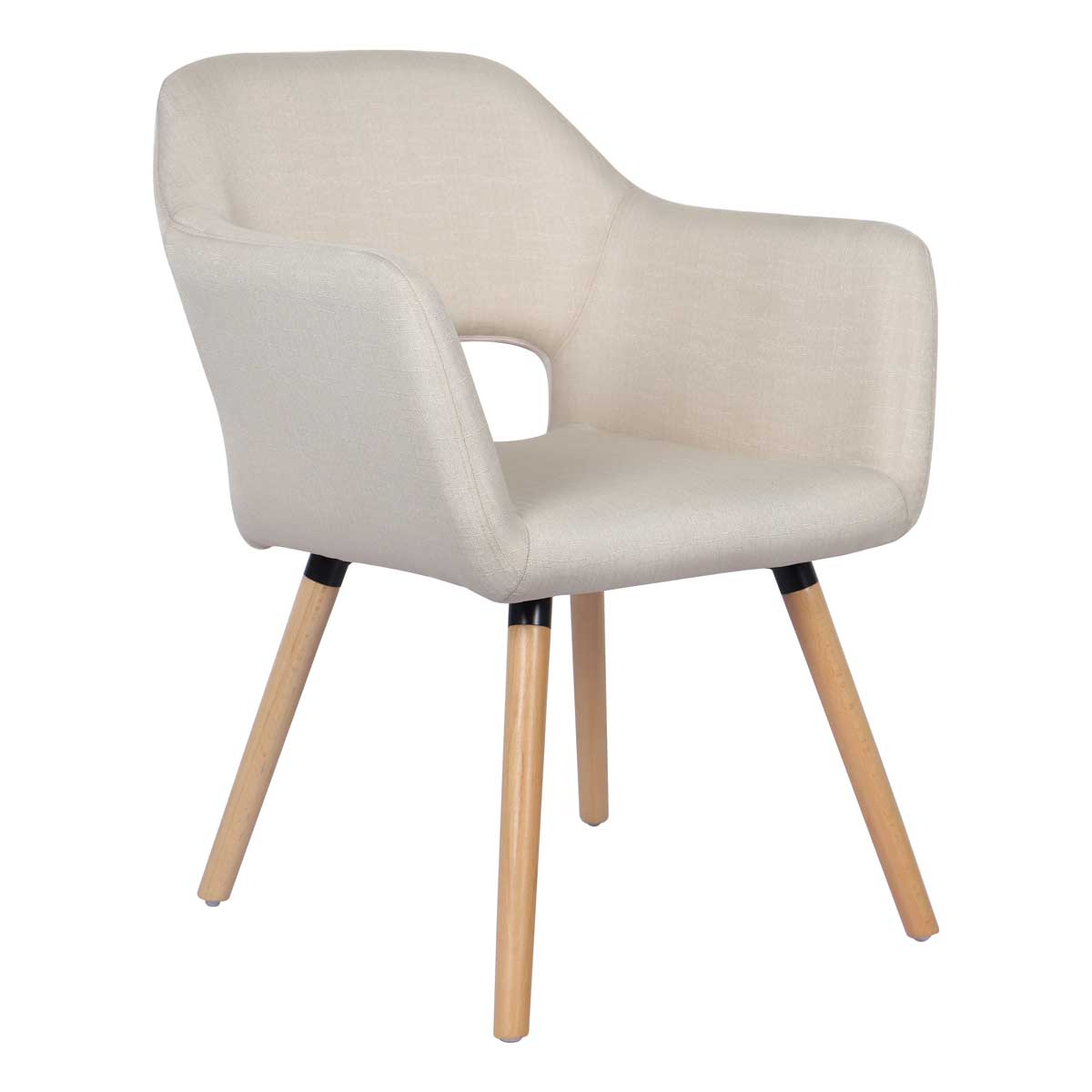 Silla De Tela Beige 62x61x84Cm