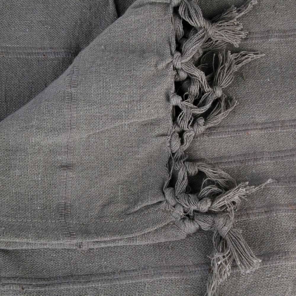 Manta Con Flecos Gris 160x220Cm