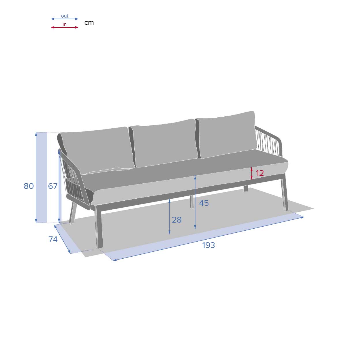 Sofá Barcelone 3 Plazas