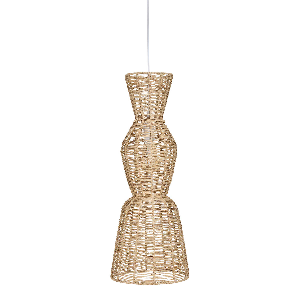 L&aacute;mpara de techo TITUS beige de yute 68cm