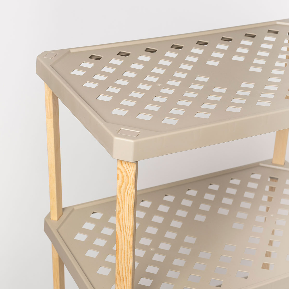 Estanter&iacute;a rectangular de 4 niveles beige