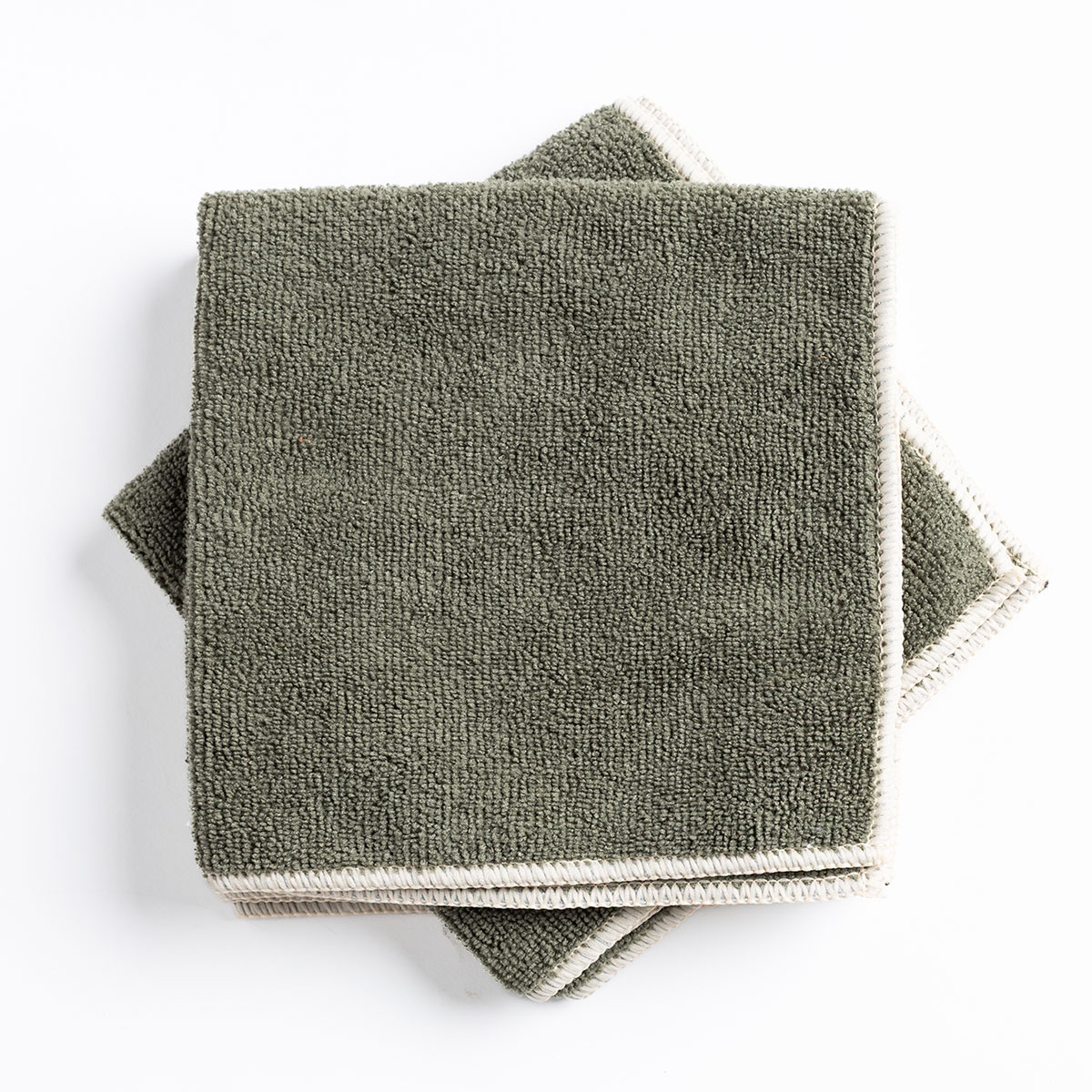 Set 3 bayas microfibra verde caqui 34x34cm