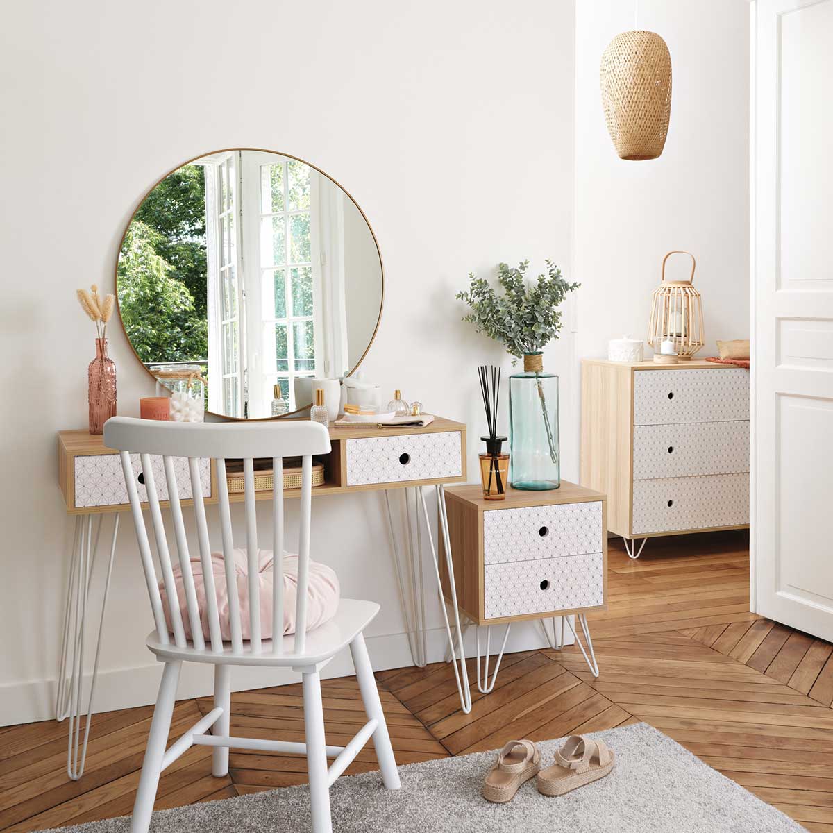 Espejo de pared ALICE redondo dorado 76cm