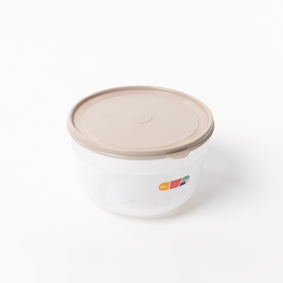 Caja herm&eacute;tica redonda beige 4L