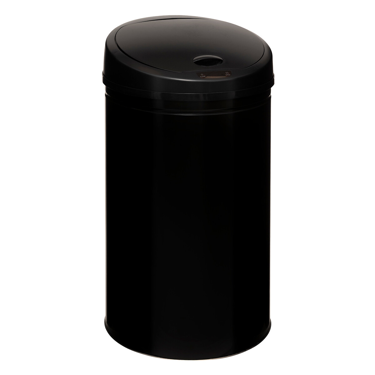 Cubo de basura con sensor autom&aacute;tico negro inox