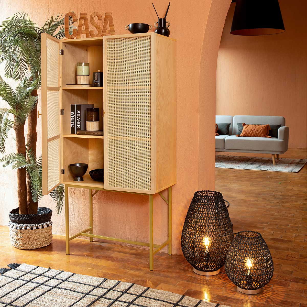 Lámpara De Mesa Etel Negra 37X55Cm