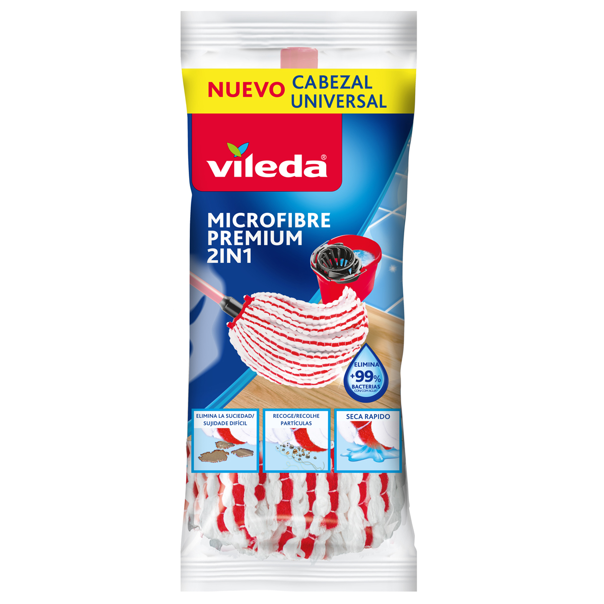 Recarga Esfregona Microfibra Premium 2 Em 1
